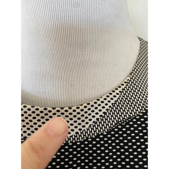 ST. EMILE 100% SILK BLACK WHITE GEOMETRIC PRINT DRESS 3/4 Sleeve Size US 6 - Picture 2 of 7